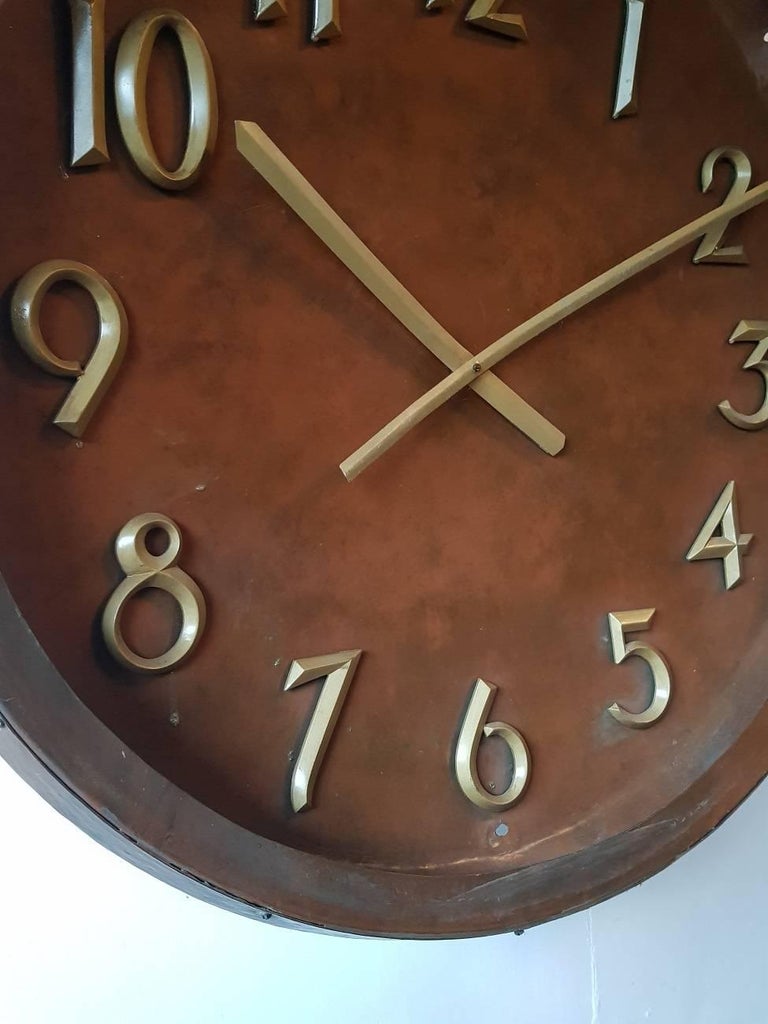 Very Large Copper Vintage Wall Clock For At 1stdibs Very Large Size And Rare Copper Vintage Wall Clock From The 1960s Clockwork Does Not