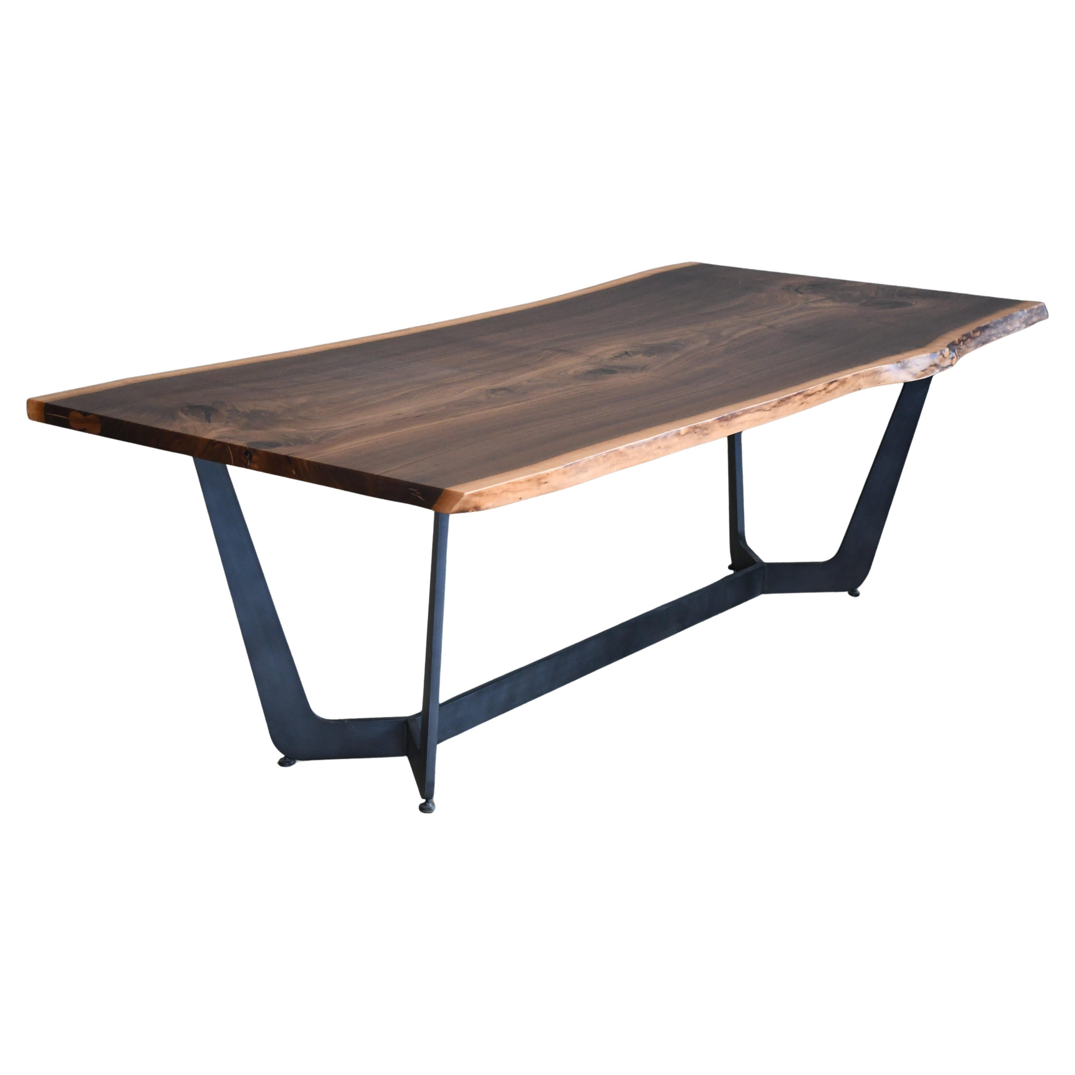 Very Large Custom Made 10 Seat Live Edge Dining Table in American Black Walnut