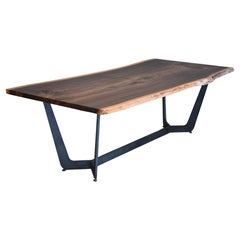 Very Large Custom Made 10 Seat Live Edge Dining Table in American Black Walnut