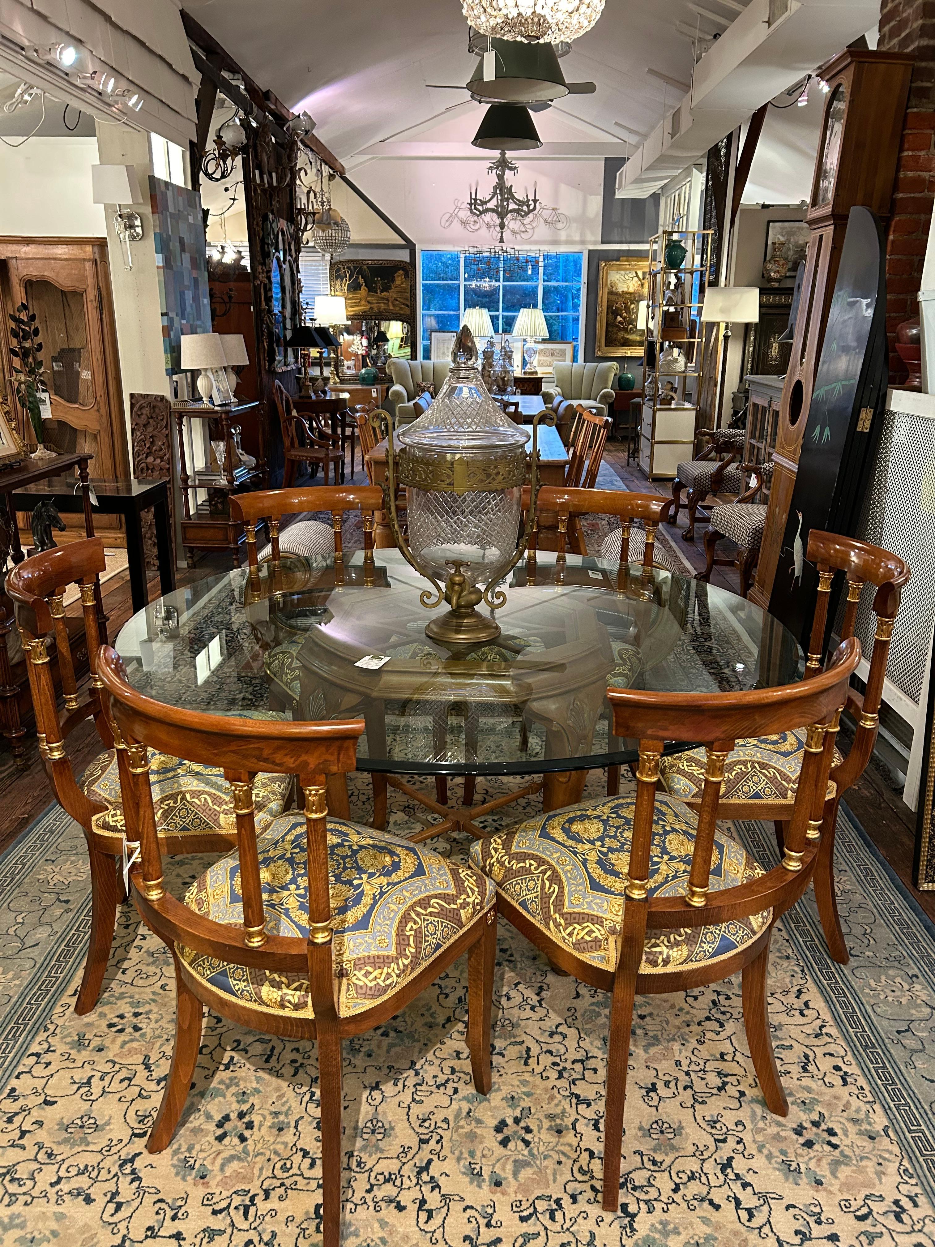 Très grand samovar en cristal taillé et laiton en vente 7