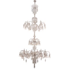 Very Large Cut Glass Chandelier in the Style of F&C Osler
