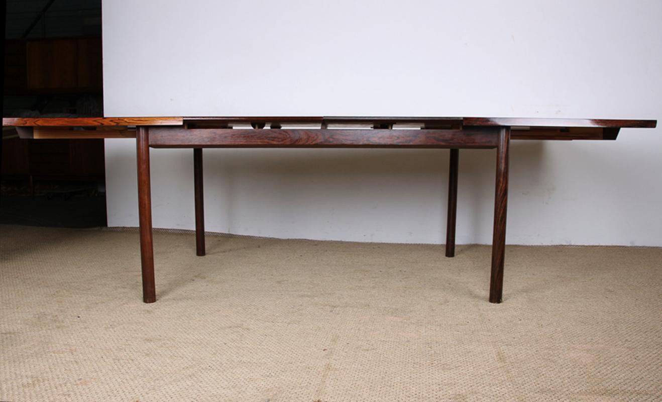 Very large Danish dining table, 250 cm, in Rosewood, Finn Juhl/France & Son. For Sale 12