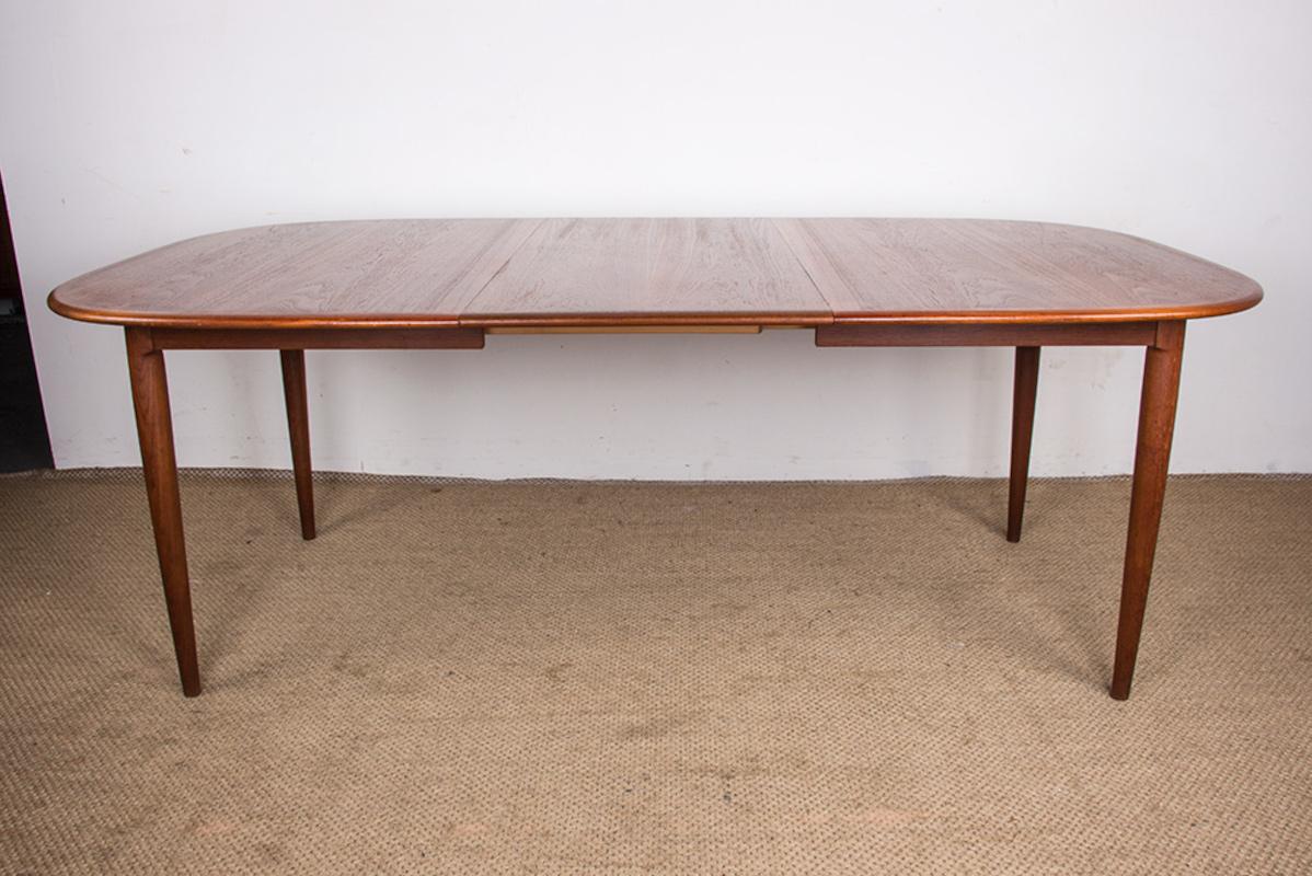 Very large Danish extendable dining table, 250 cm, in Teak by Hans Skovmand 1960 6