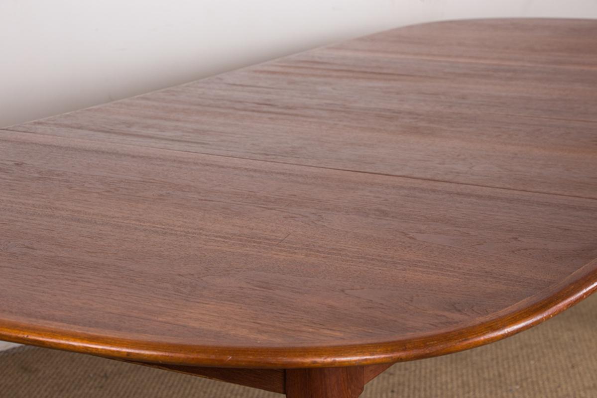 Very large Danish extendable dining table, 250 cm, in Teak by Hans Skovmand 1960 10