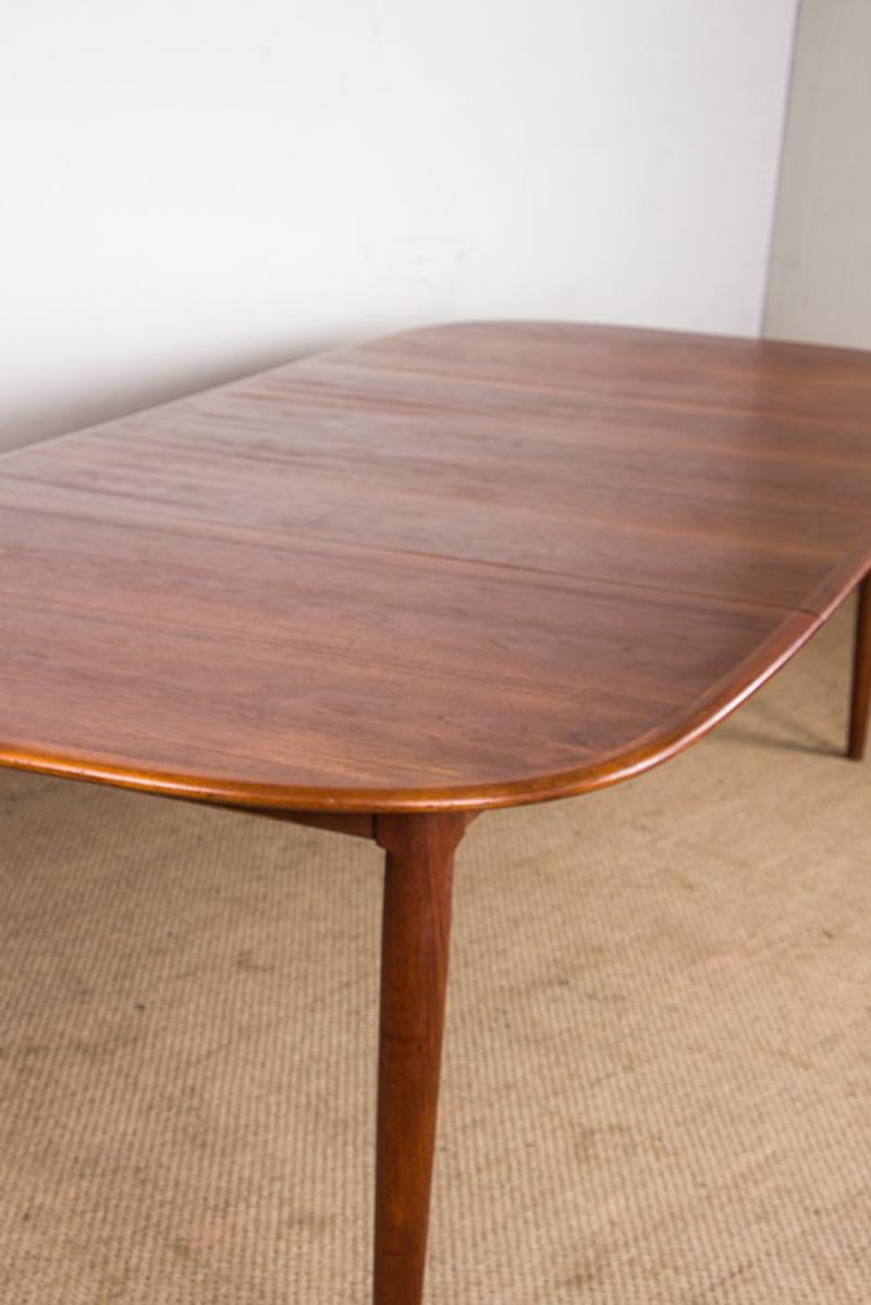 Very large Danish extendable dining table, 250 cm, in Teak by Hans Skovmand 1960 11
