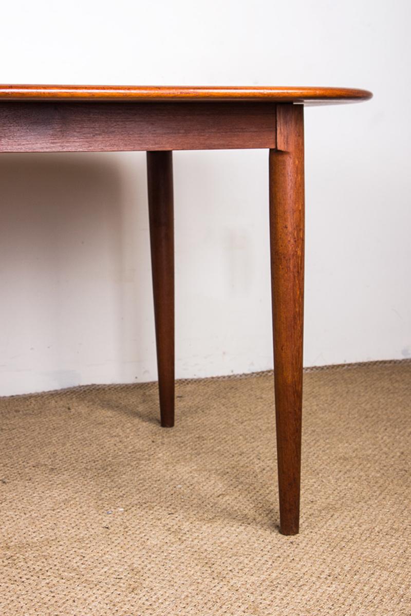 Very large Danish extendable dining table, 250 cm, in Teak by Hans Skovmand 1960 4