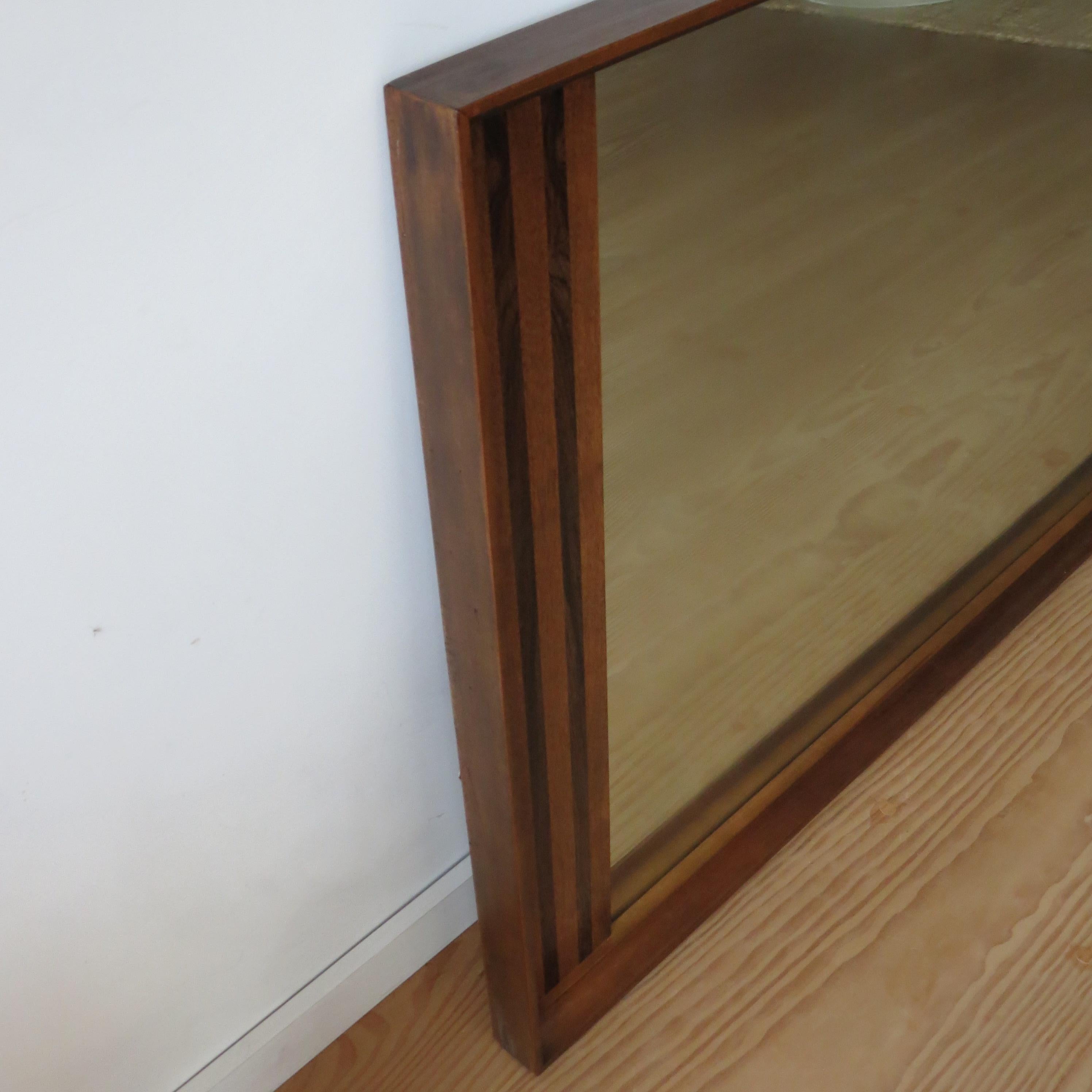 Very Large Danish Midcentury Teak Wall Hanging Mirror 1960s No2 6