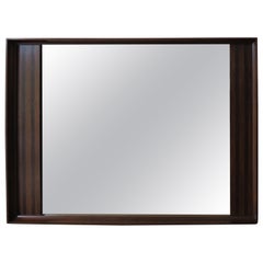 Very Large Danish Midcentury Teak Wall Hanging Mirror 1960s No2