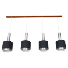 Very Large Set of 4 Danish Modern Jo Hammerborg Pendant Light Chandelier, 1960s
