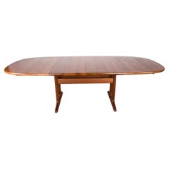Very large Danish oval extendable dining table in solid Teak by Glostrup.
