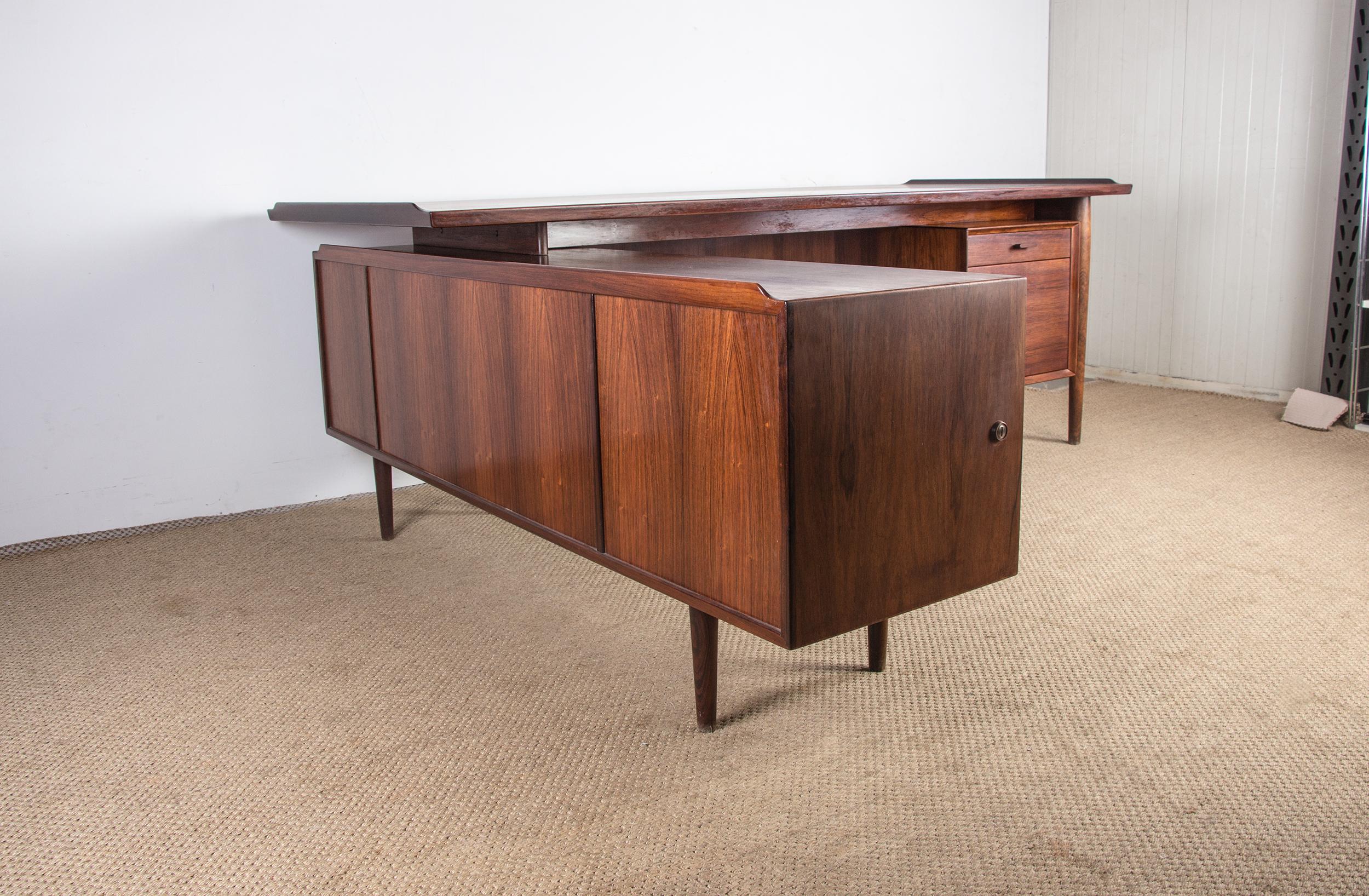 Very Large Danish Rosewood Executive Desk, Model 208 by Arne Vodder for Sibast 1 12
