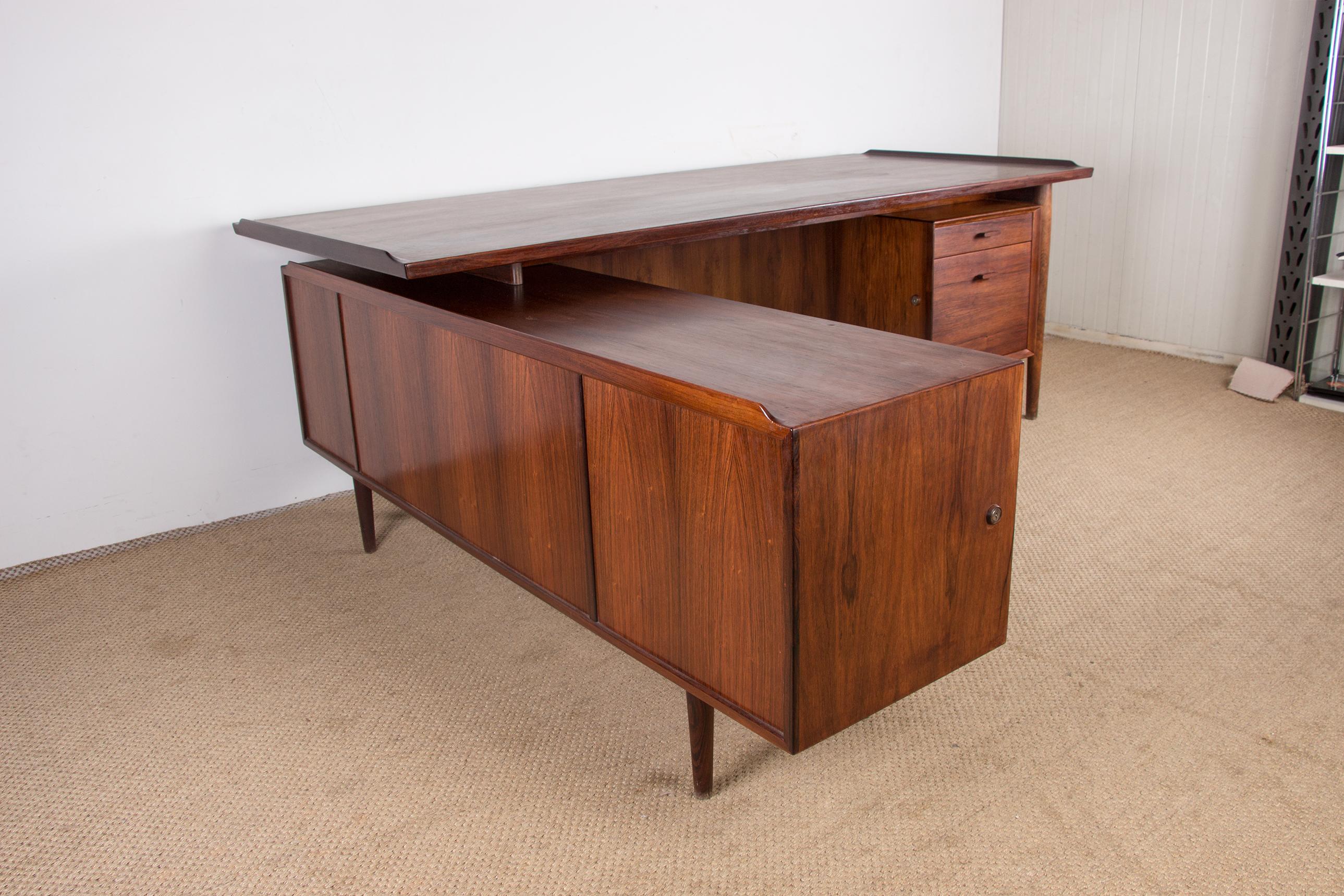 Very Large Danish Rosewood Executive Desk, Model 208 by Arne Vodder for Sibast 1 13
