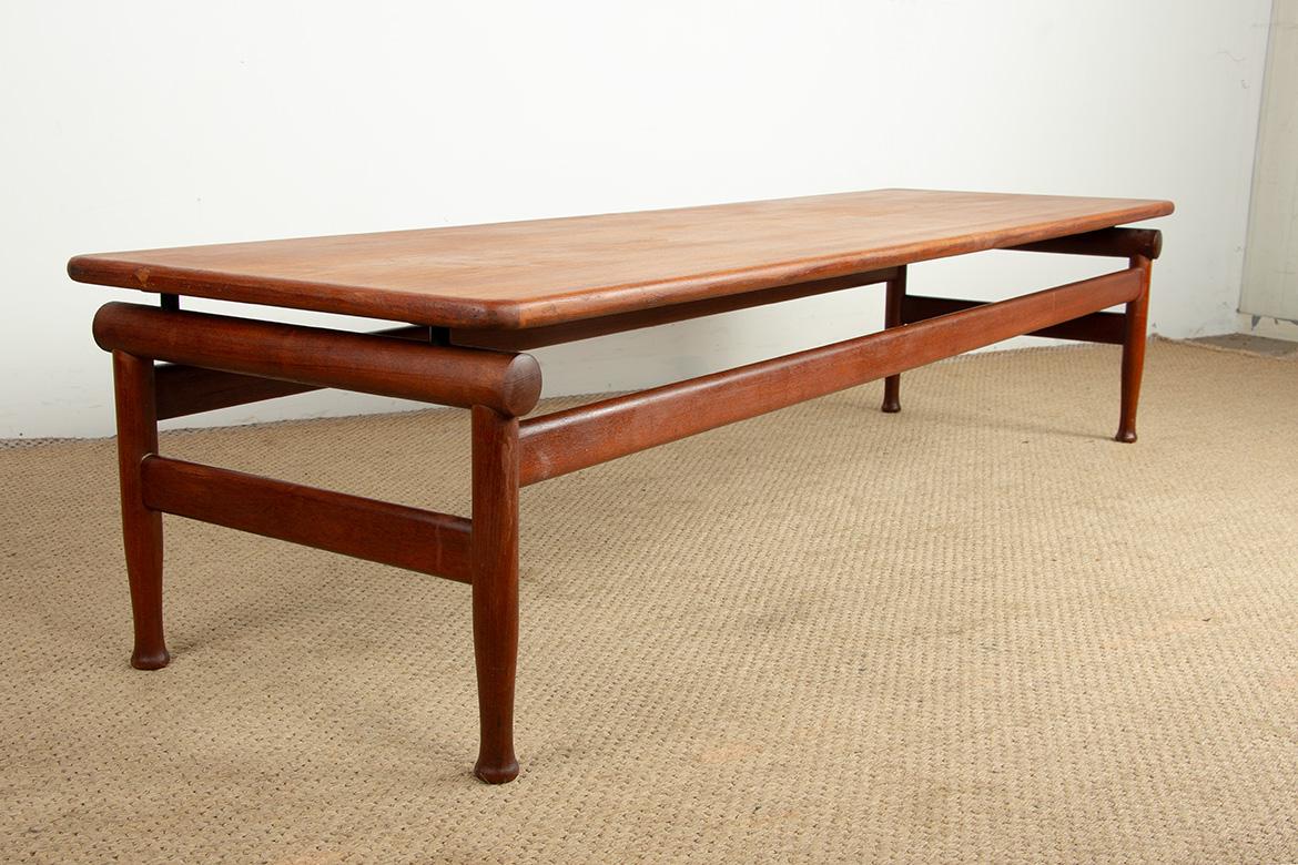 Tavolino o panca da salotto in teak danese molto grande di Borg Mogensen per Soborg. in vendita 4