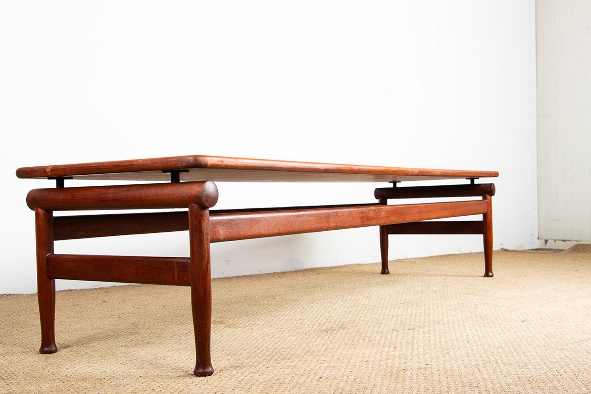 Tavolino o panca da salotto in teak danese molto grande di Borg Mogensen per Soborg. in vendita 5