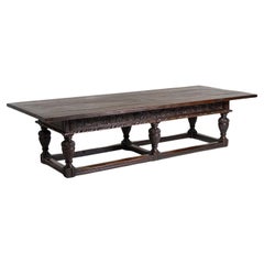 Very Large Dining Table in Solid Walnut, 18th/19th Century