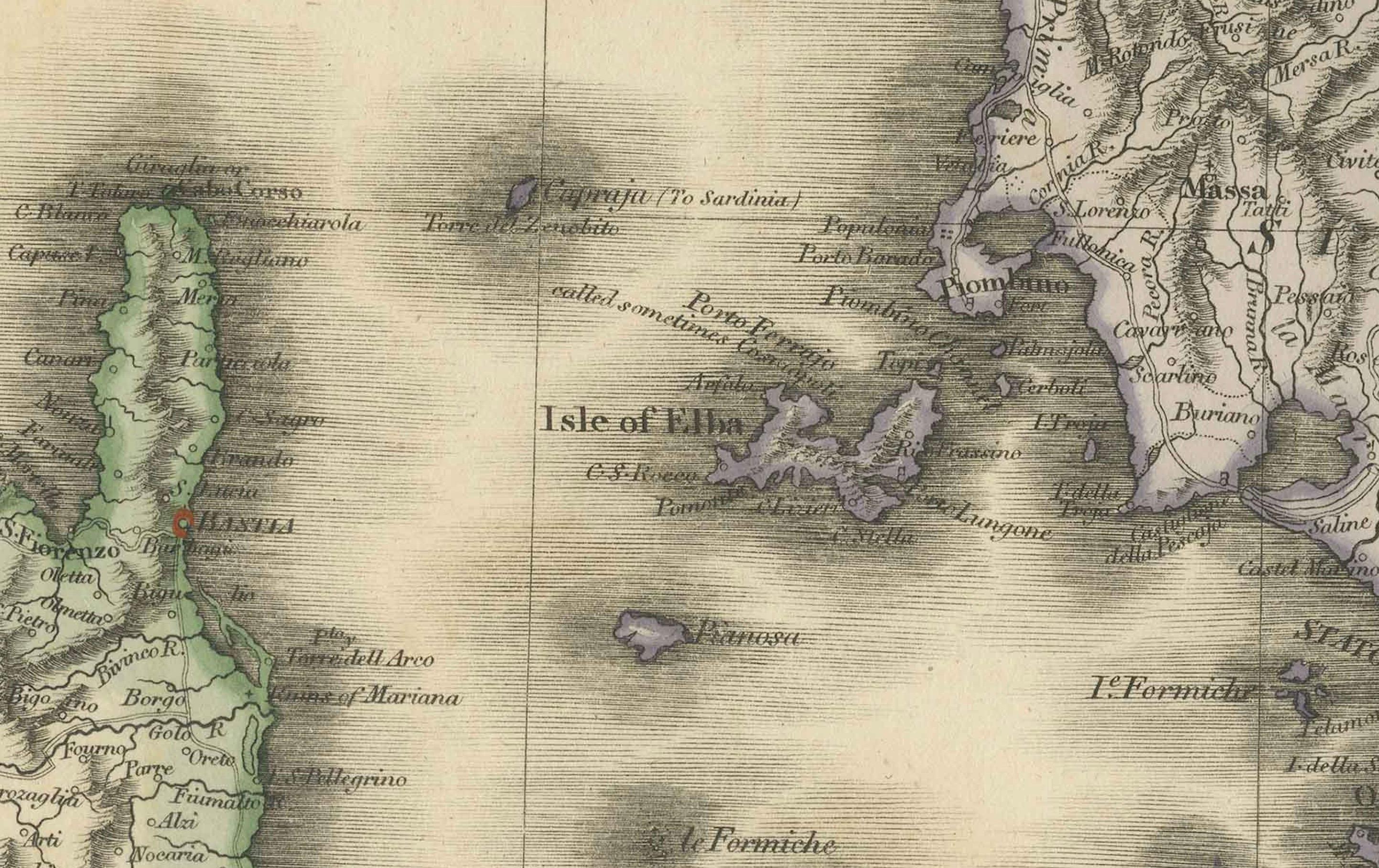 Dies ist eine große (zwei separate Blätter) und detaillierte Karte von Italien, einschließlich der südlichen Teile von Deutschland, Dalmatien, den angrenzenden Ländern und den Illyrischen Inseln. Die Karte trägt den Titel *Italien mit Hinzufügung