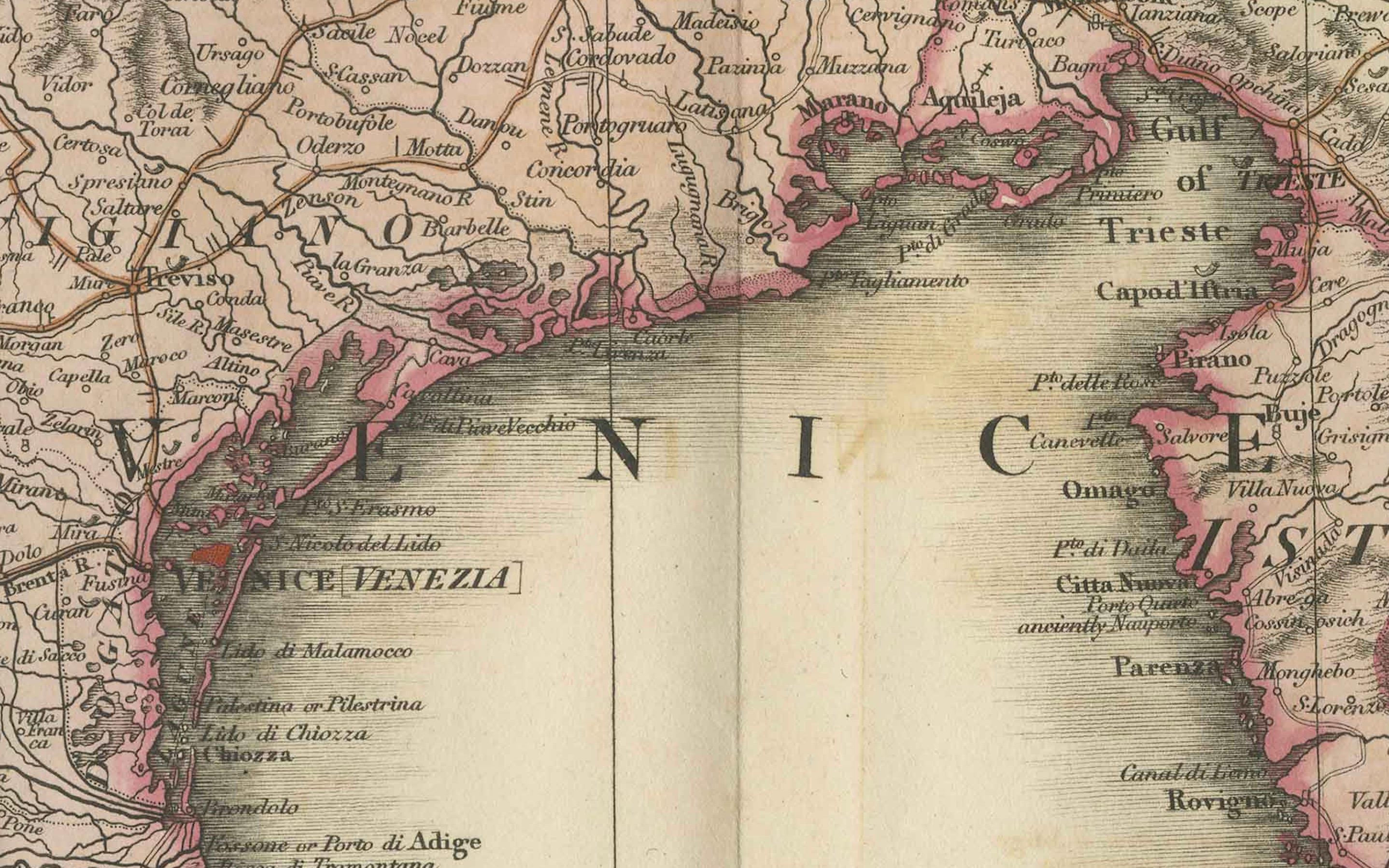 Sehr große, doppelseitige, detaillierte Karte von Italien und seiner Umgebung, 1794 (Graviert) im Angebot