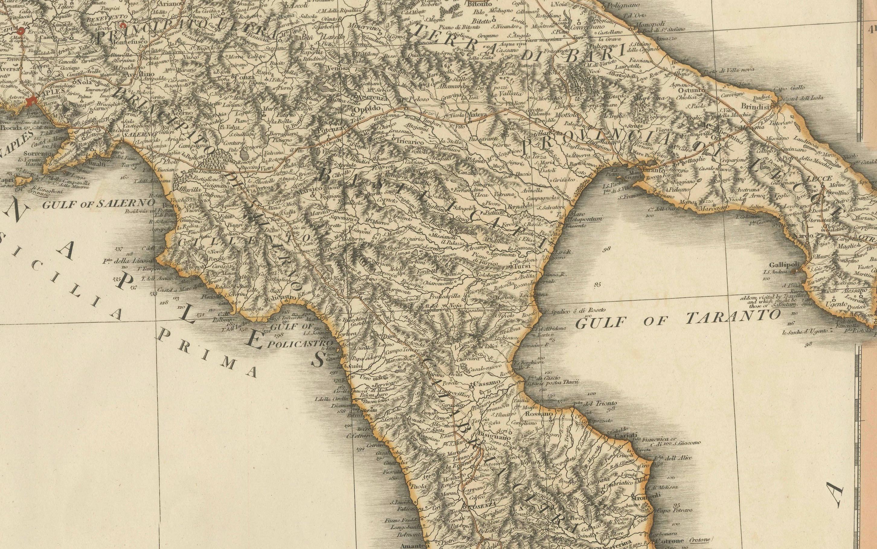 Sehr große, doppelseitige, detaillierte Karte von Italien und seiner Umgebung, 1794 im Angebot 3