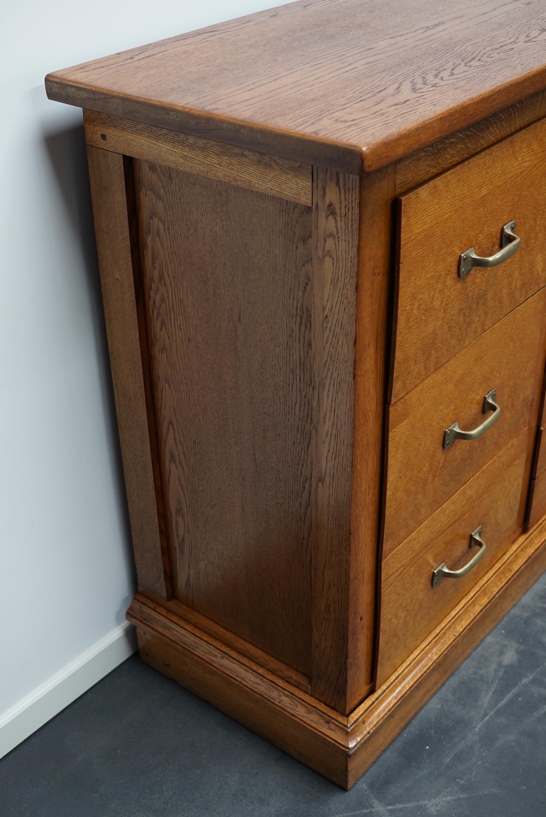 Industrial Very Large Dutch Oak Apothecary Cabinet, 1930s For Sale