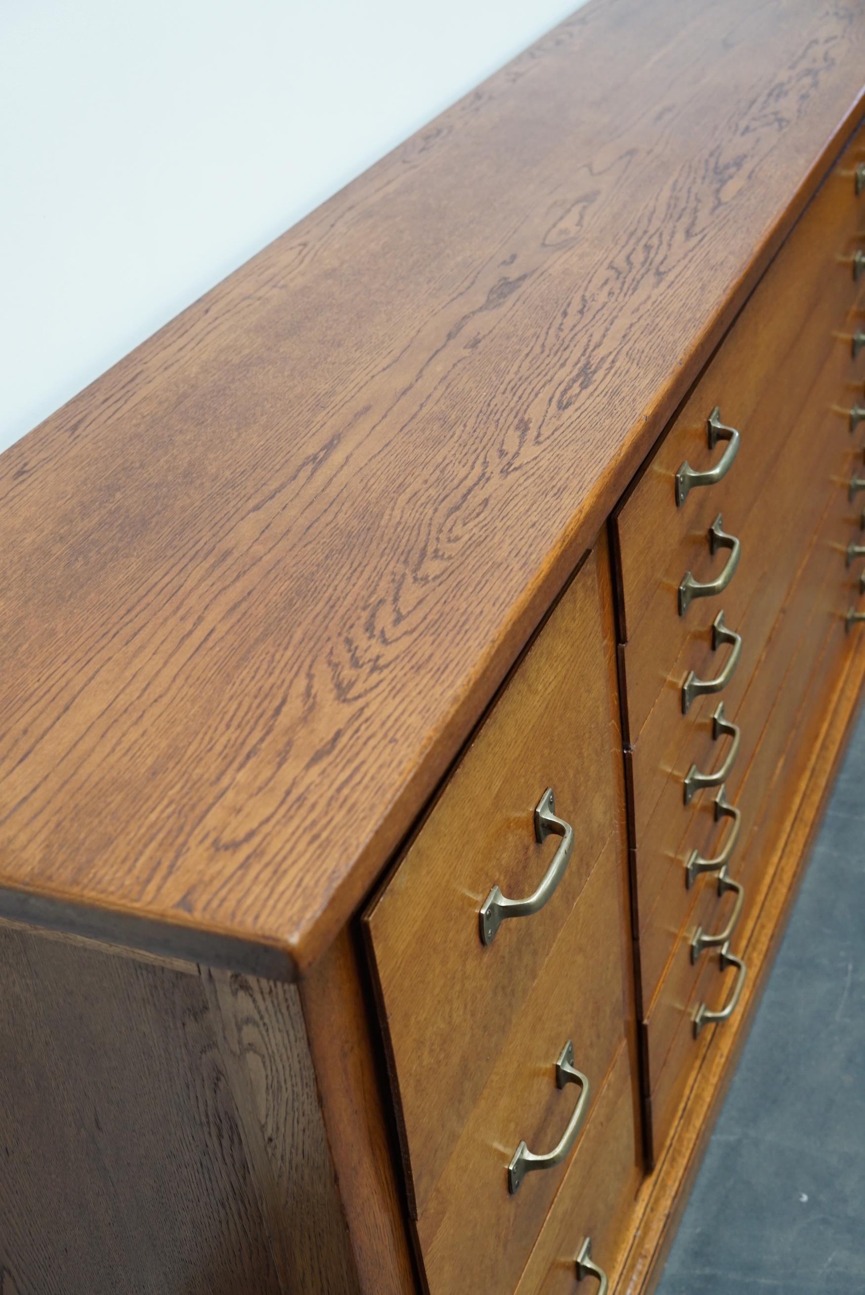 Veneer Very Large Dutch Oak Apothecary Cabinet, 1930s For Sale