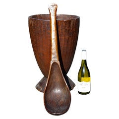 Very Large Early 19th Century American Carved Wood Mortar and Pestle