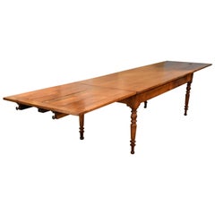 Antique Very Large Early 19th Century French Cherrywood Dining Table