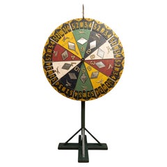Very Large Early 20th Century Carnival Horse Race Betting Wheel