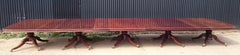 Very Large Early Nineteenth Century Five Pedestal Irish Antique Dining Table