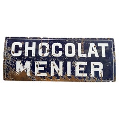 Very Large Enamel Plate "Chocolat Menier"