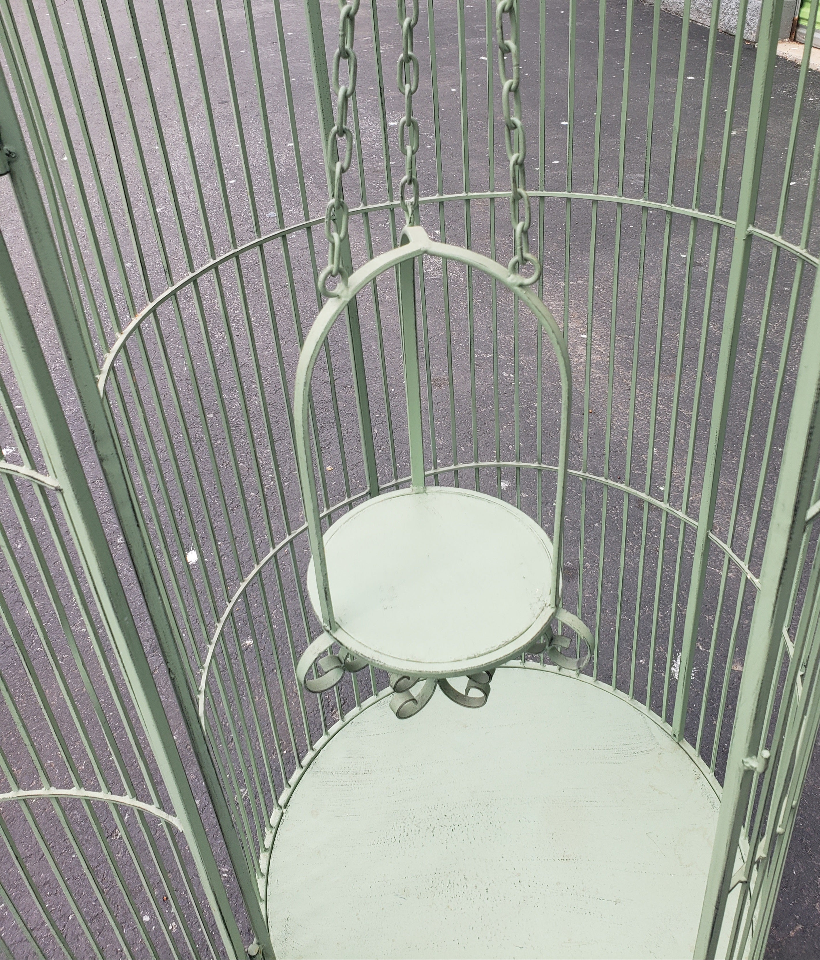 teal bird cage