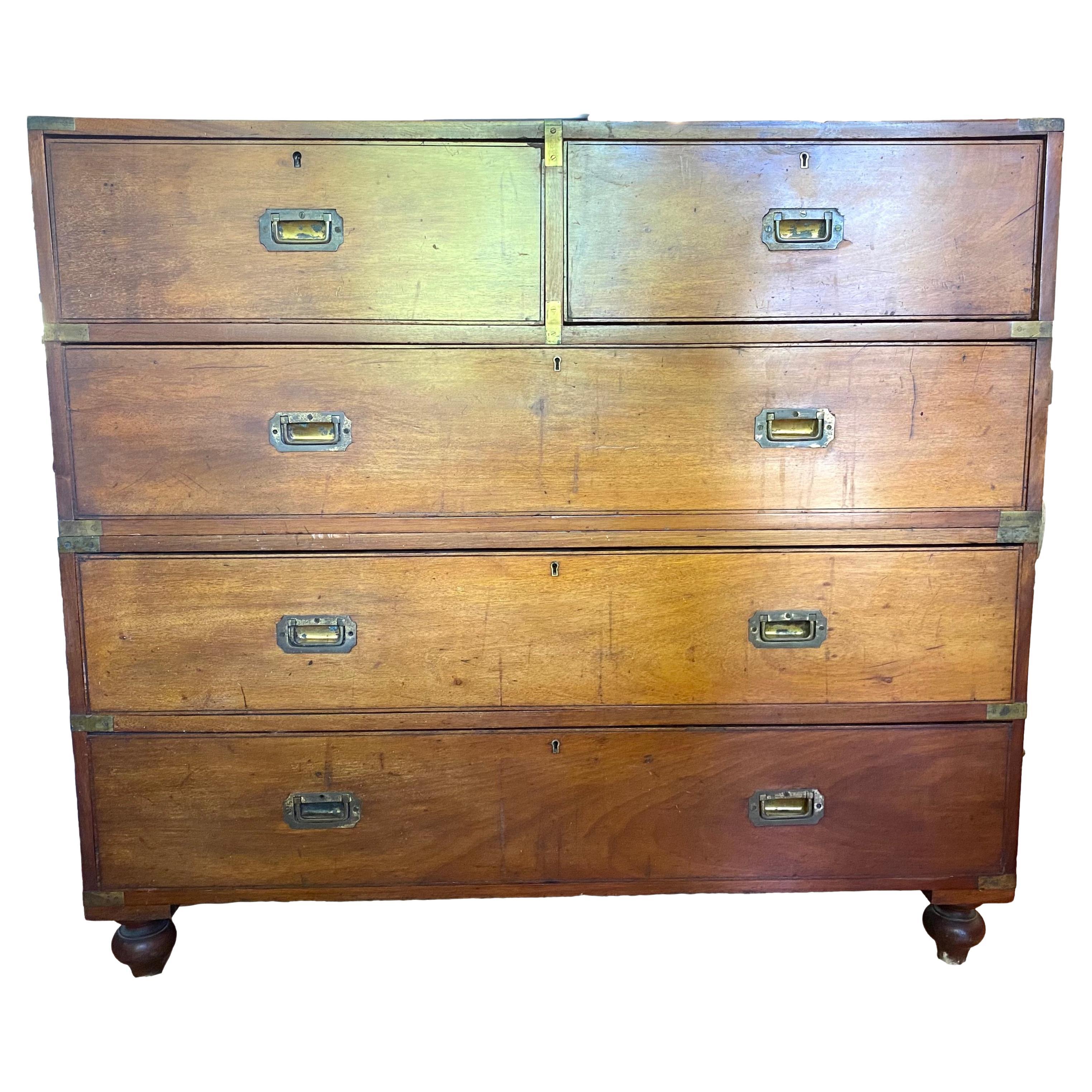 Very Large English Campaign Chest For Sale