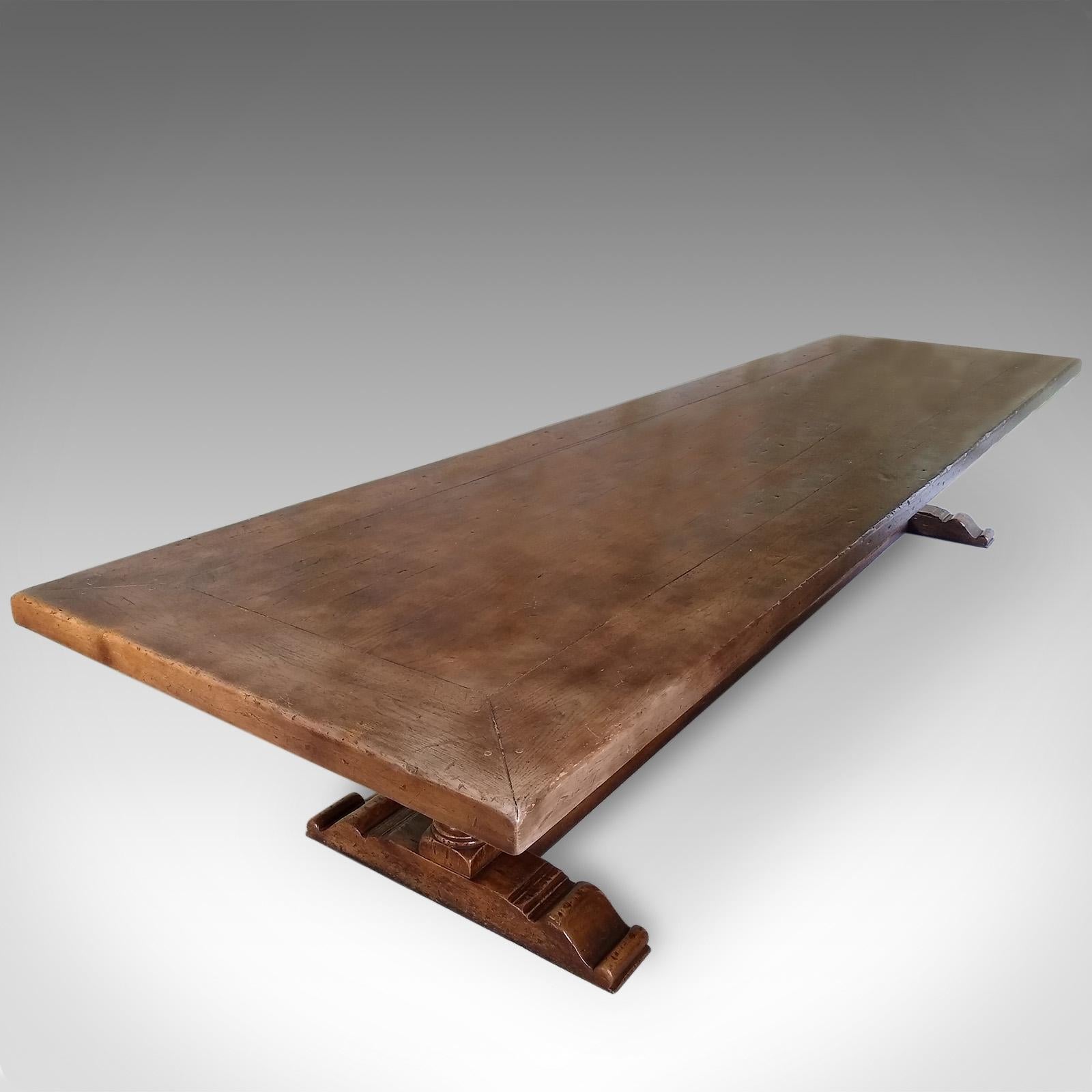 Very Large English Refectory Table in the Jacobean Manner, Seats 20 5