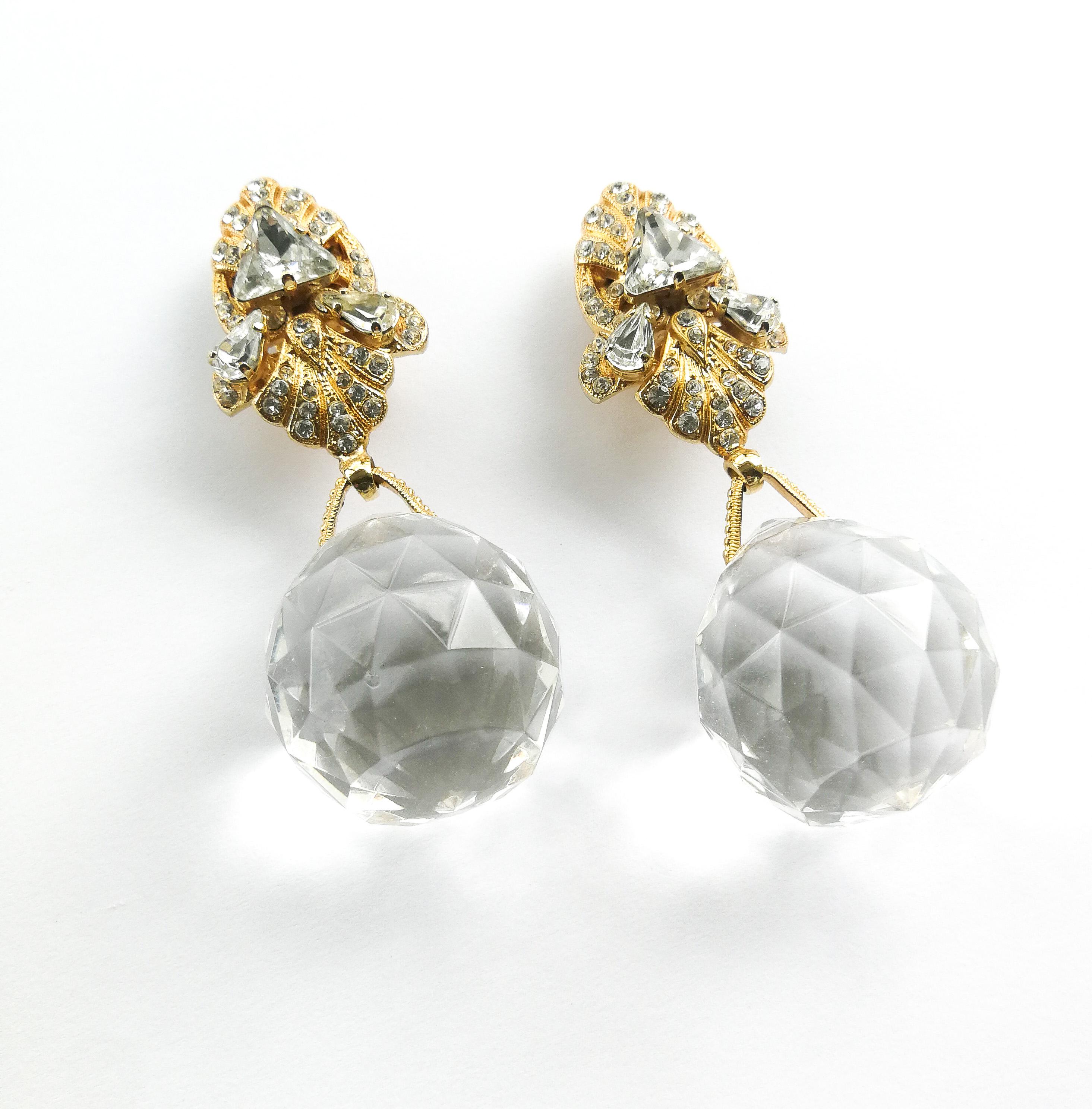 large crystal drop earrings