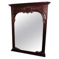 Specchio da parete in quercia intagliata francese molto grande Si tratta di uno specchio in Oak molto grande