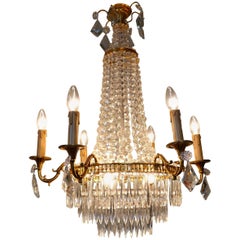 Very Large French Empire Style Tent and Waterfall Chandelier