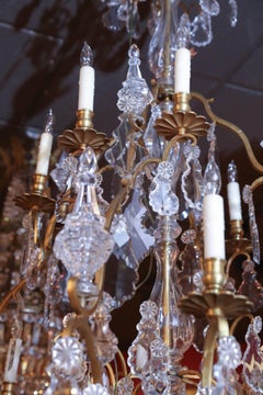 Very Large French Gilt Bronze and Crystal Twenty-Light Chandelier