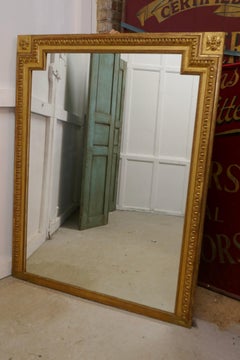 Very Large French Gilt Over Mantle Mirror