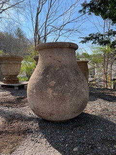 Very Large French Hand-Carved Stone Pot/Planter/Fountain with Flared Neck