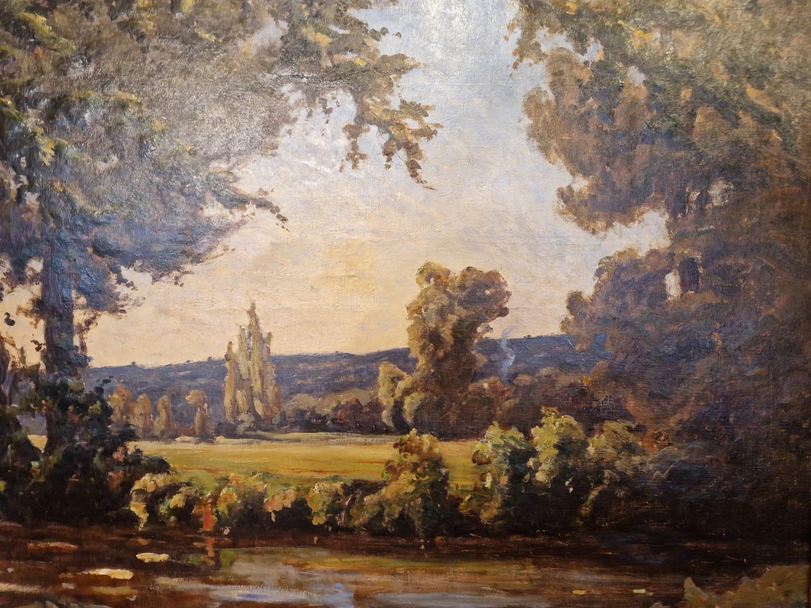 Oiled Very Large french landscape from early 20th century 