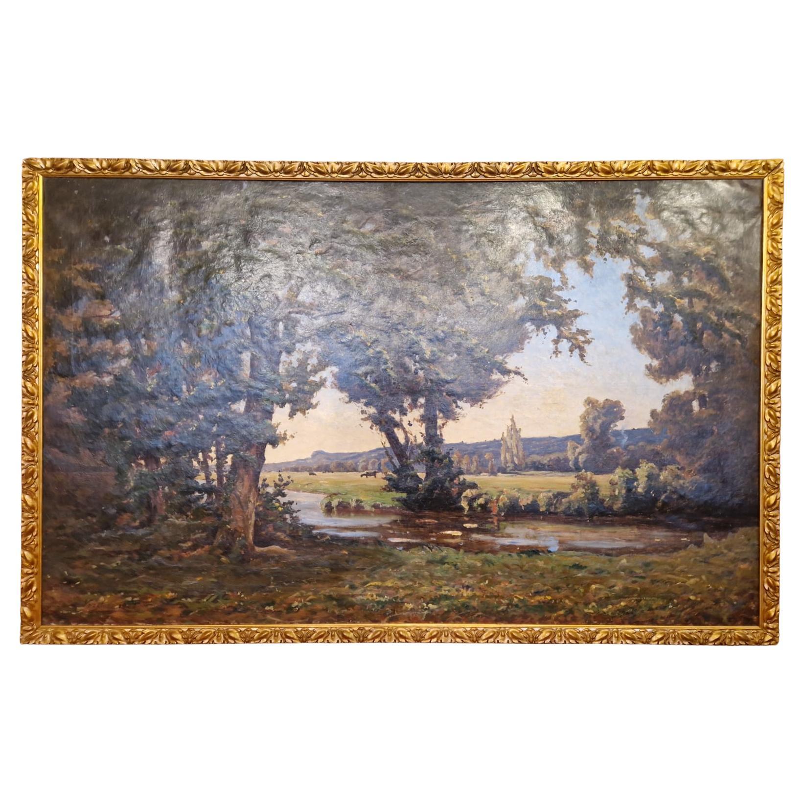 Very Large french landscape from early 20th century 