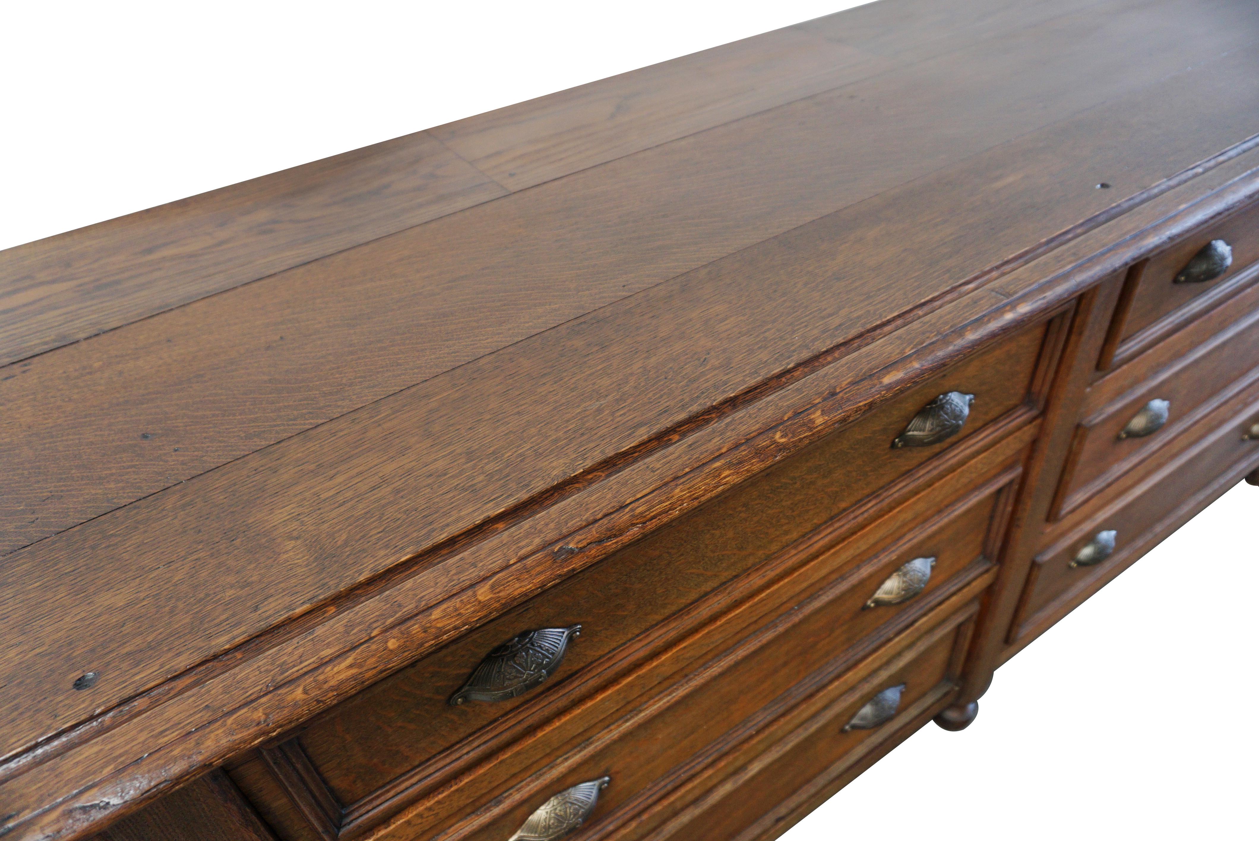 Very Large French Oak Apothecary Cabinet / Bank of Drawers, Late 19th Century 2