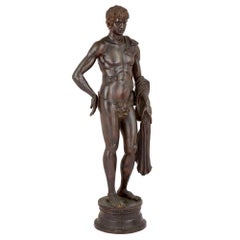 Very Large French Patinated Bronze Figural Sculpture Apollo After Picault
