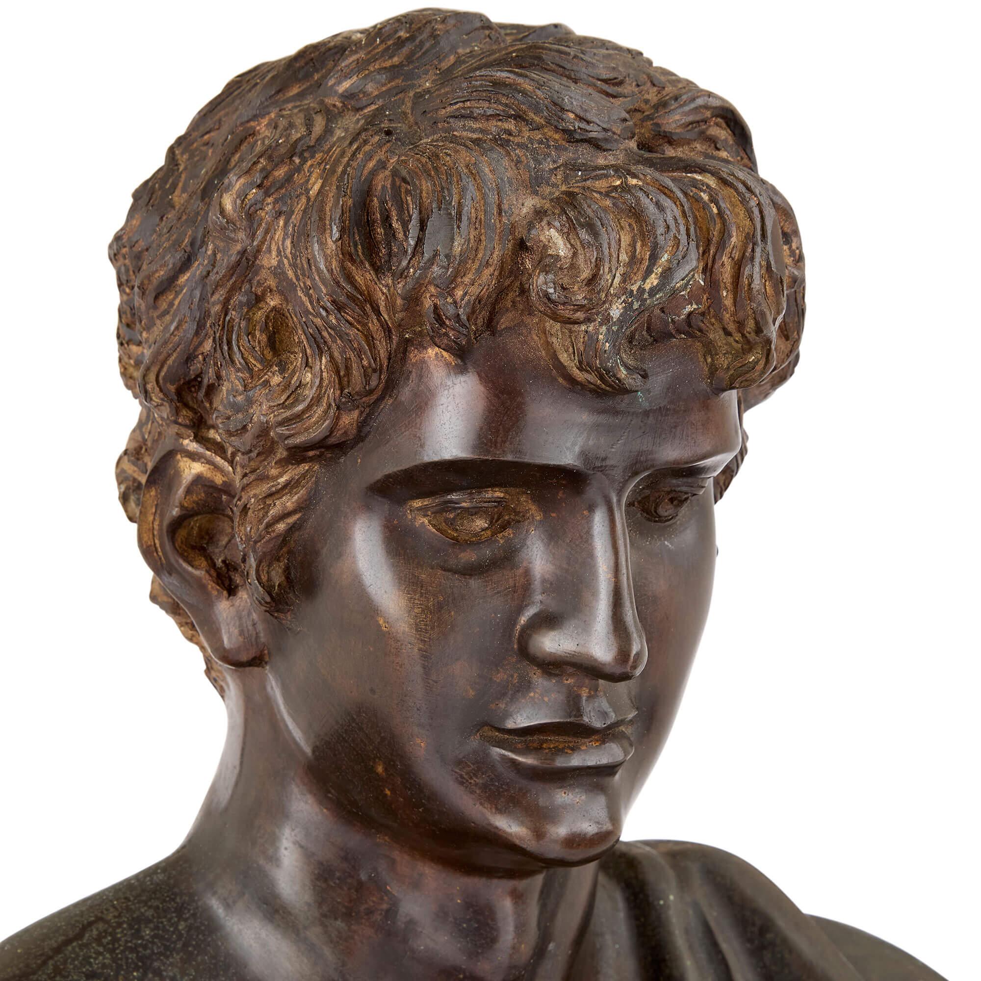 19th Century Very Large French Patinated Bronze Figural Sculpture Apollo After Picault For Sale