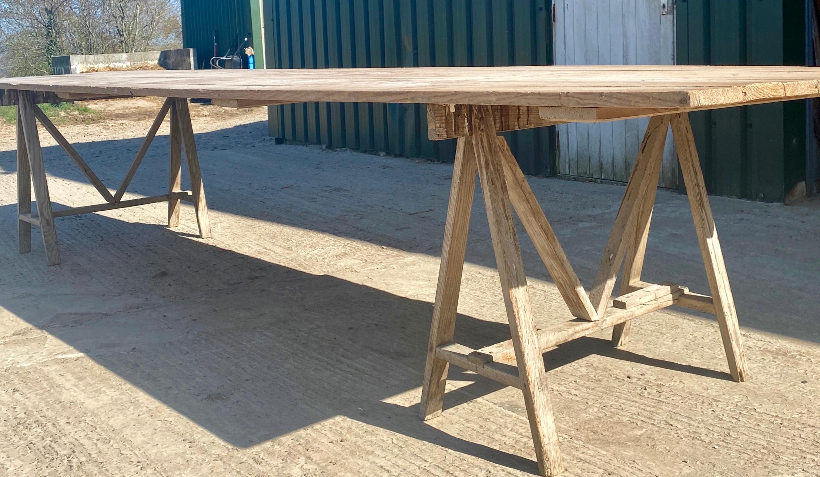 Pine Very Large French Vendange Table