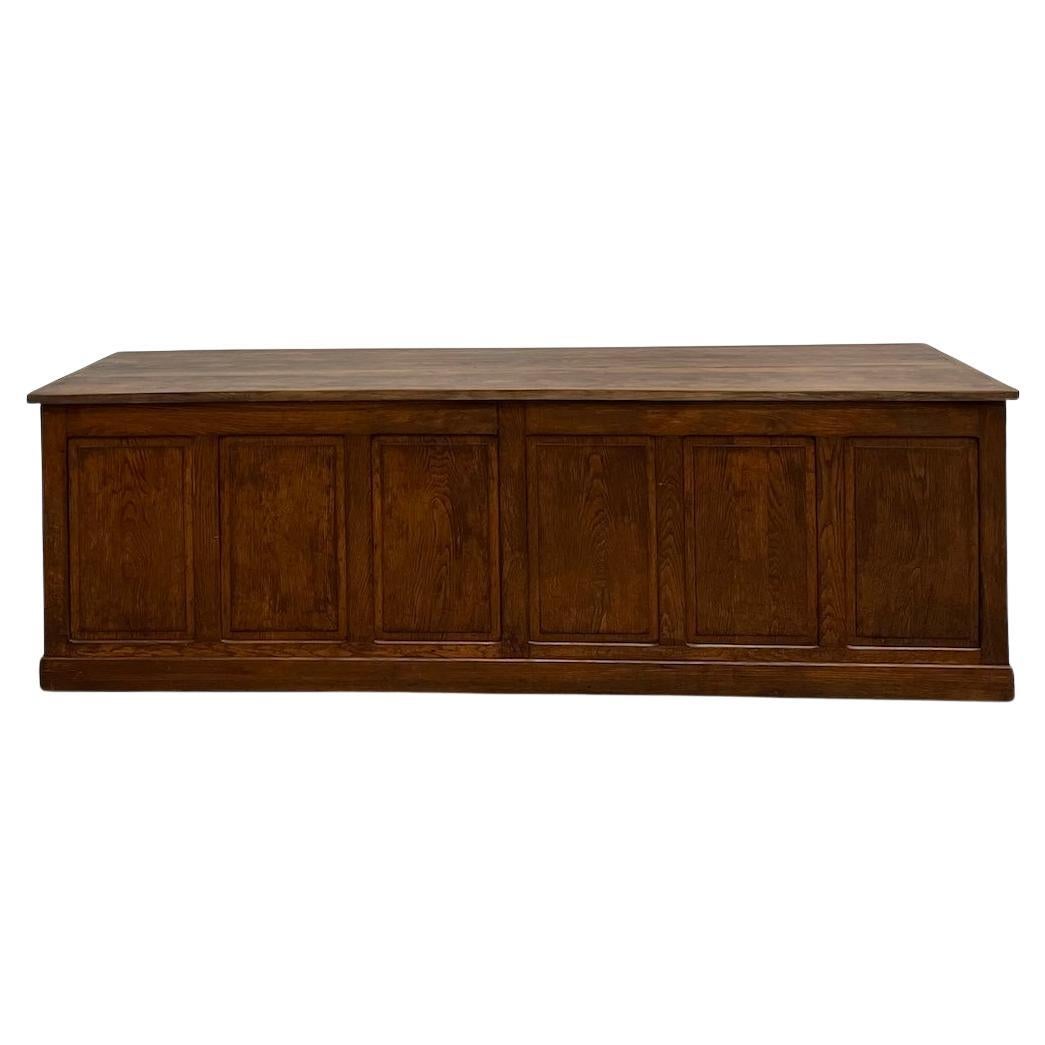 Very large french XXL oak sales counter
