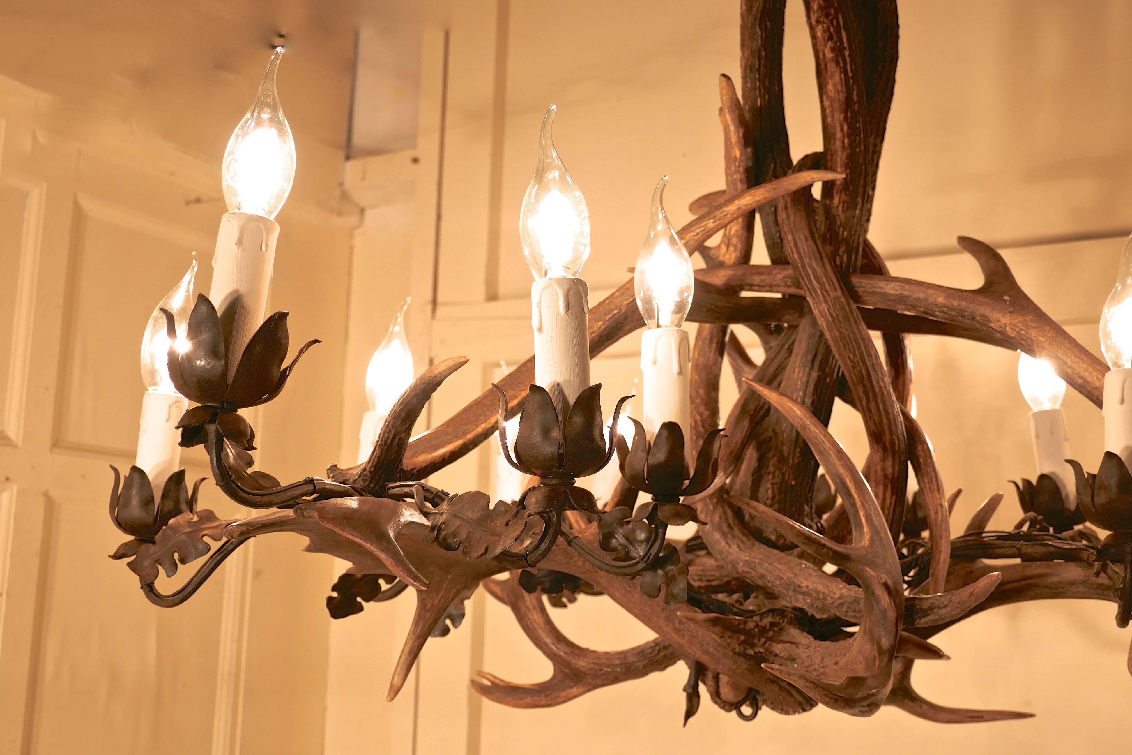 antler hanging light