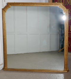 Very Large Gilt Overmantel or Over Mantle Mirror
