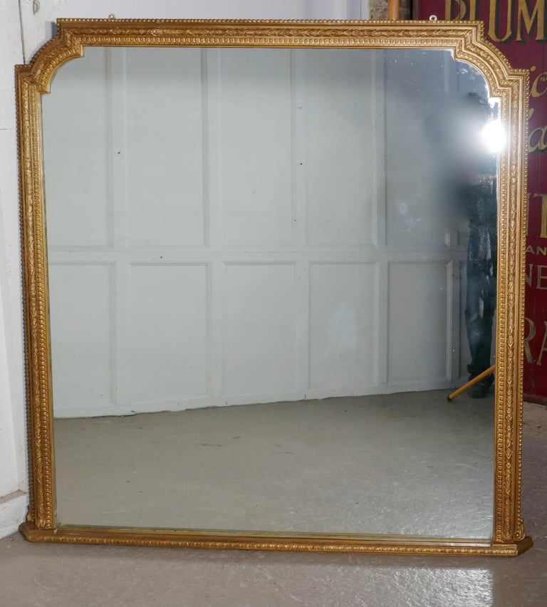Very Large Gilt Overmantel or Over Mantle Mirror at 1stDibs