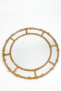 Very Large Giltwood Frame Beveled Hanging Wall Mirror