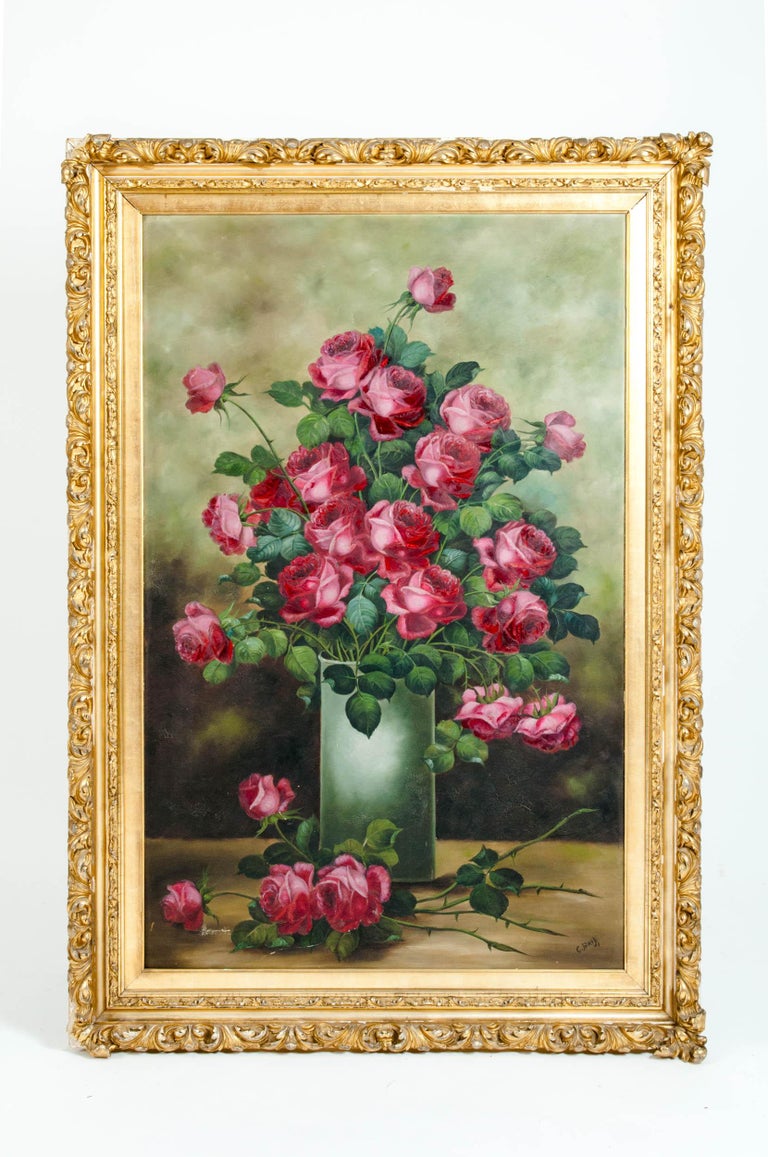 Very Large Giltwood Frame Oil / Canvas Painting For Sale at 1stDibs